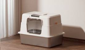 Premium fully enclosed stainless steel litter box (PL133) — wholesale