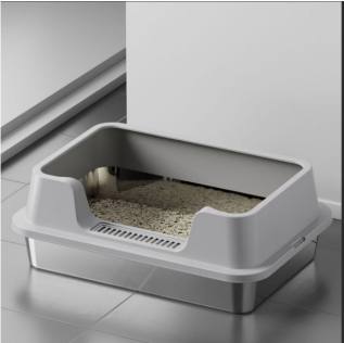 Large stainless steel litter box (PL134) — wholesale cat litter box